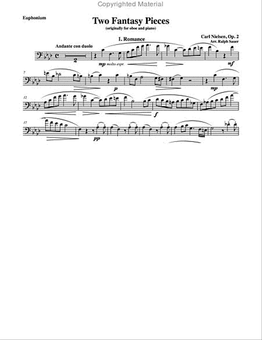 Two Fantasy Pieces, Op. 2 for Euphonium & Piano Euphonium scores gallery preview page 2