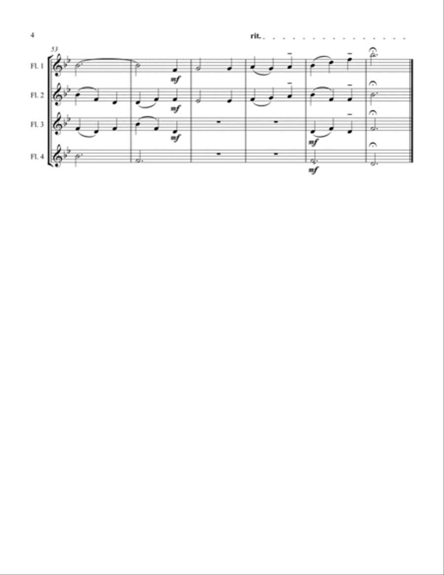 It Came Upon A Midnight Clear Flute Quartet scores gallery preview page 4