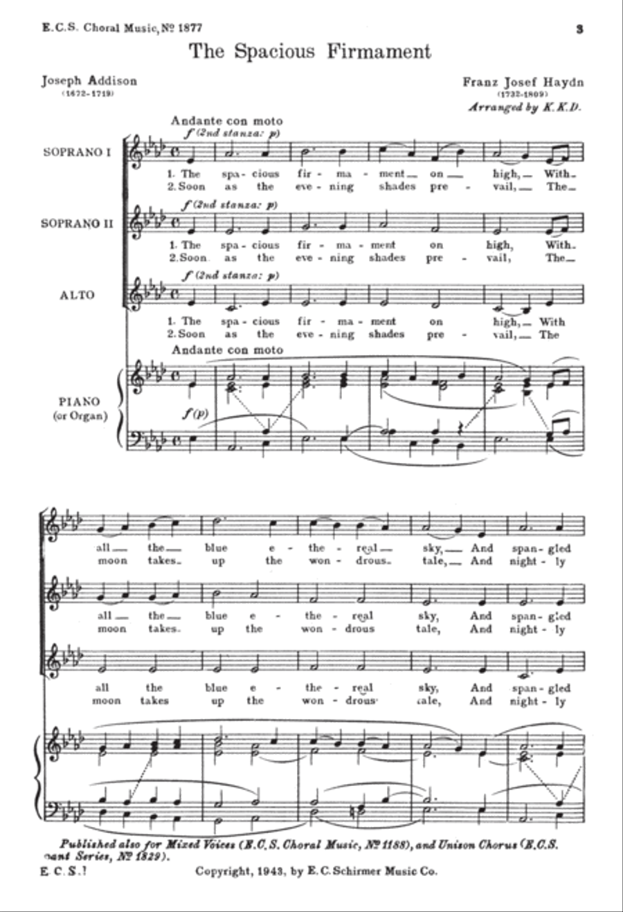 The Creation: The Spacious Firmament (Psalms 19:1-6) SSA scores gallery preview page 2