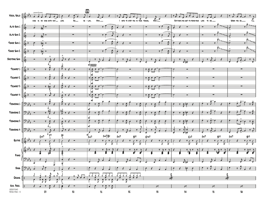 Relax Max (arr. Rick Stitzel) - Full Score Jazz Ensemble scores gallery preview page 6