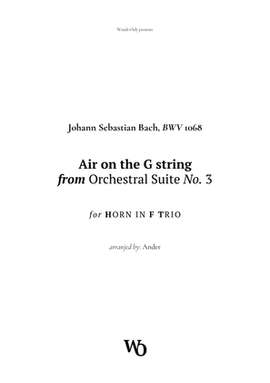 Book cover for Air on the G String by Bach for French Horn Trio