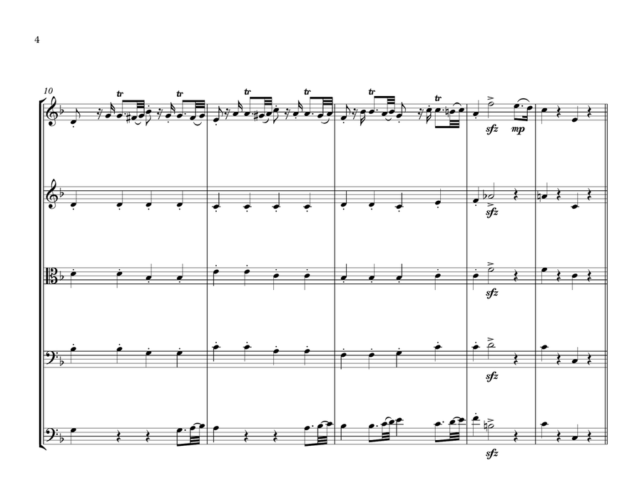 Brazilian National Anthem for String Orchestra (MFAO World National Anthem Series) String Quartet scores gallery preview page 4