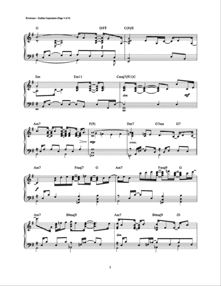 Sudden Inspiration Piano Solo scores gallery preview page 3