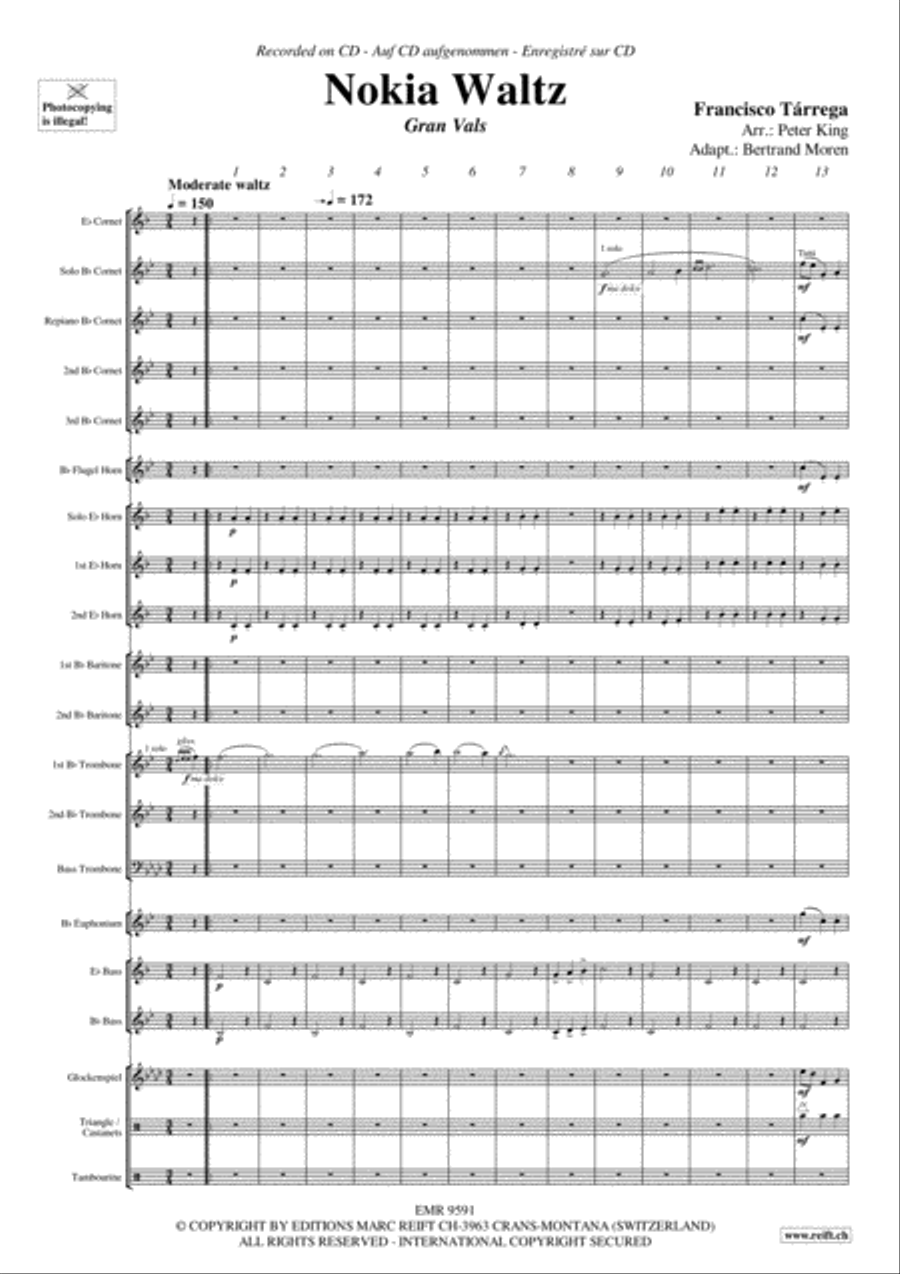 Nokia Waltz Brass Band scores gallery preview page 4