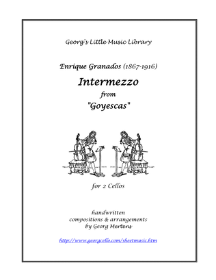 Book cover for Granados Intermezzo from Goyescas for 2 cellos