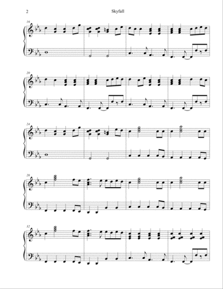 Skyfall Skyfall Easy Piano scores gallery preview page 2