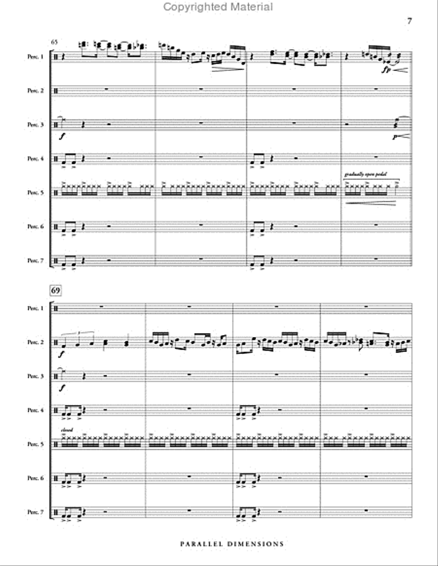 Parallel Dimensions (score & parts) Percussion Ensemble scores gallery preview page 8