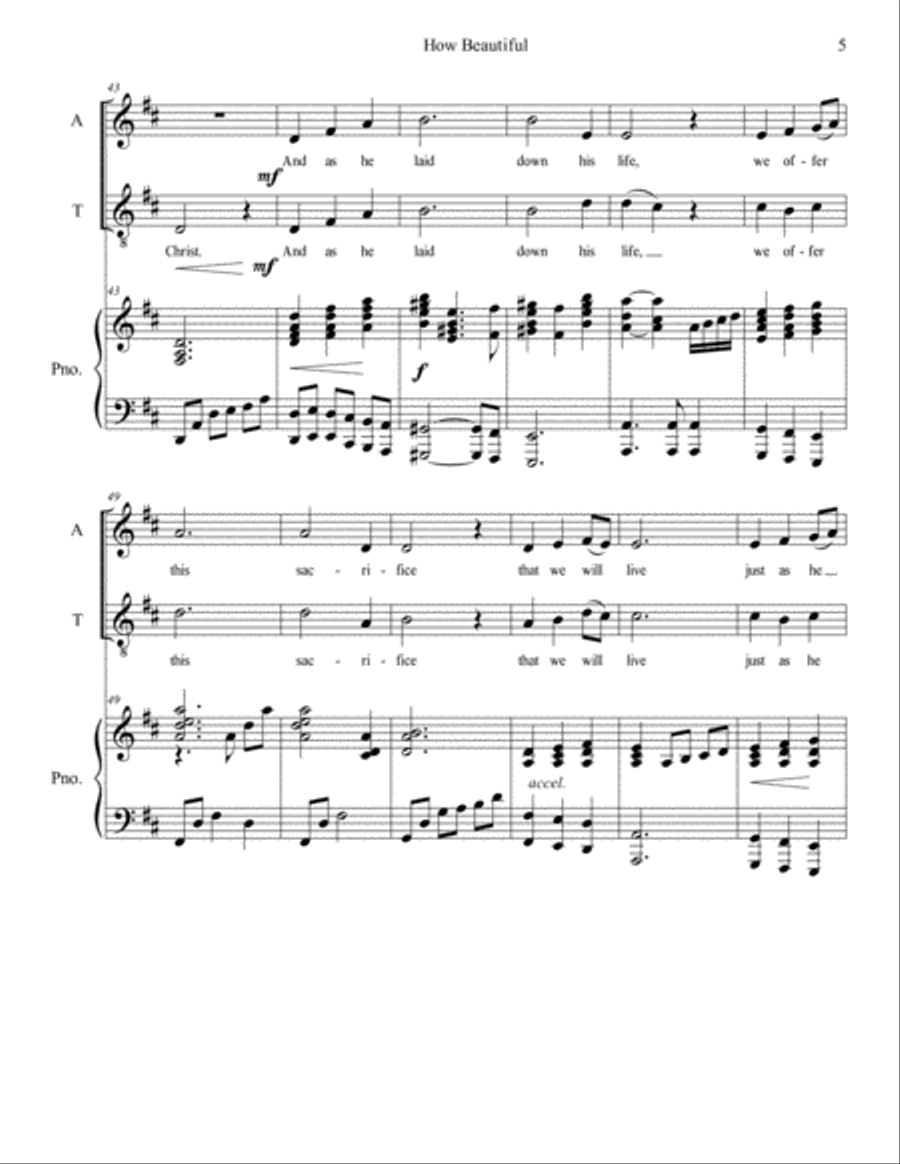 How Beautiful How Beautiful Piano scores gallery preview page 5