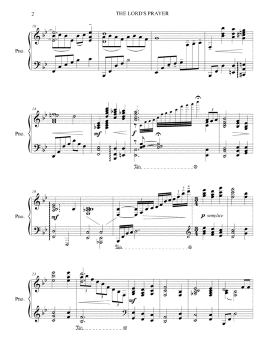 The Lord's Prayer The Lord's Prayer Piano Solo scores gallery preview page 2