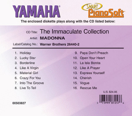 Madonna - The Immaculate Collection - Piano Software