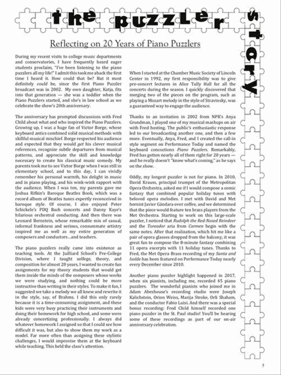 Bruce Adolphe's Piano Puzzlers – 20th Anniversary Edition Piano Solo scores gallery preview page 6