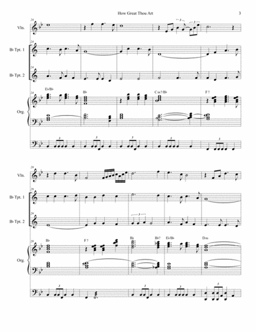 How Great Thou Art (Duet for Bb-Trumpet - Organ Accompaniment) image number null