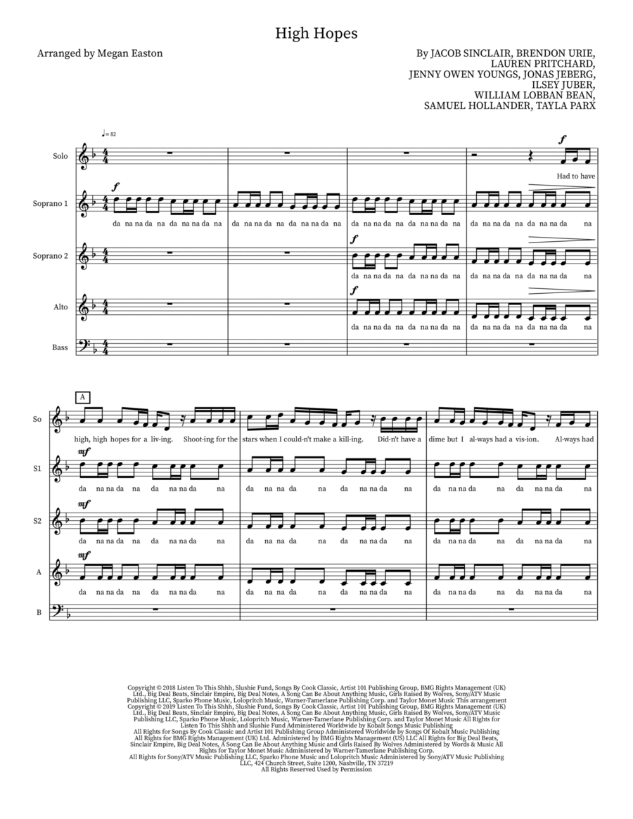 High Hopes Choir scores gallery preview page 1