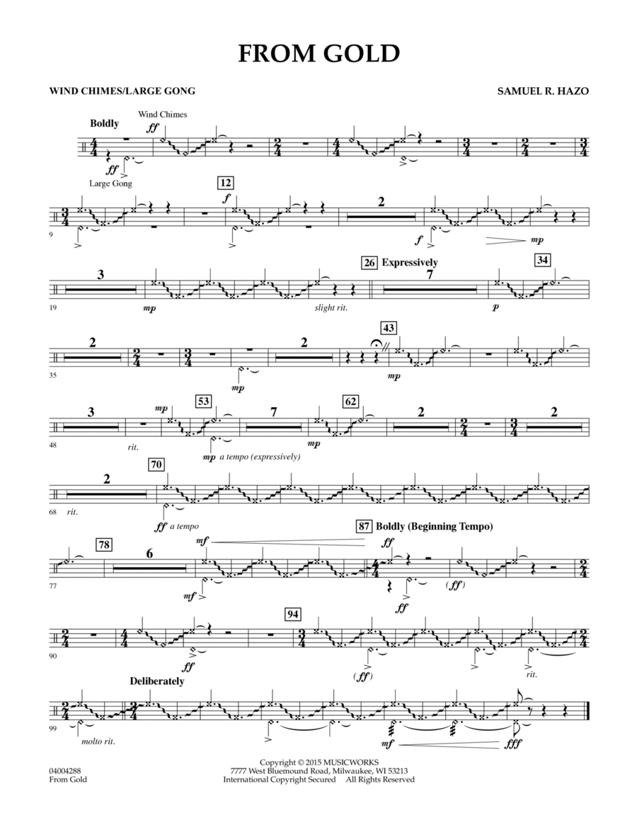 From Gold - Wind Chimes/Large Gong School and Community scores gallery preview page 1