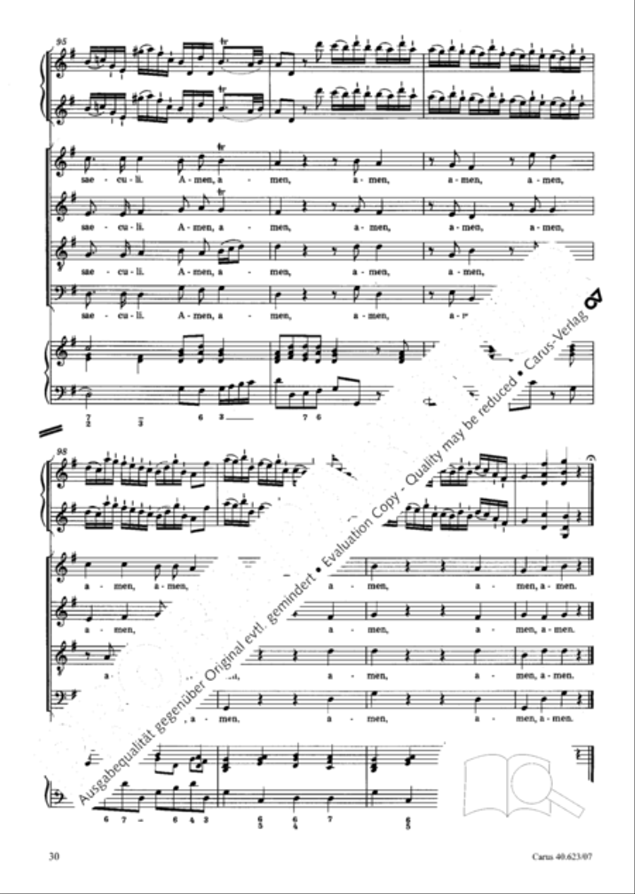 Missa brevis in G major 4-Part scores gallery preview page 31