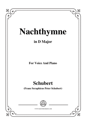 Schubert-Nachthymne,in D Major,for Voice&Piano