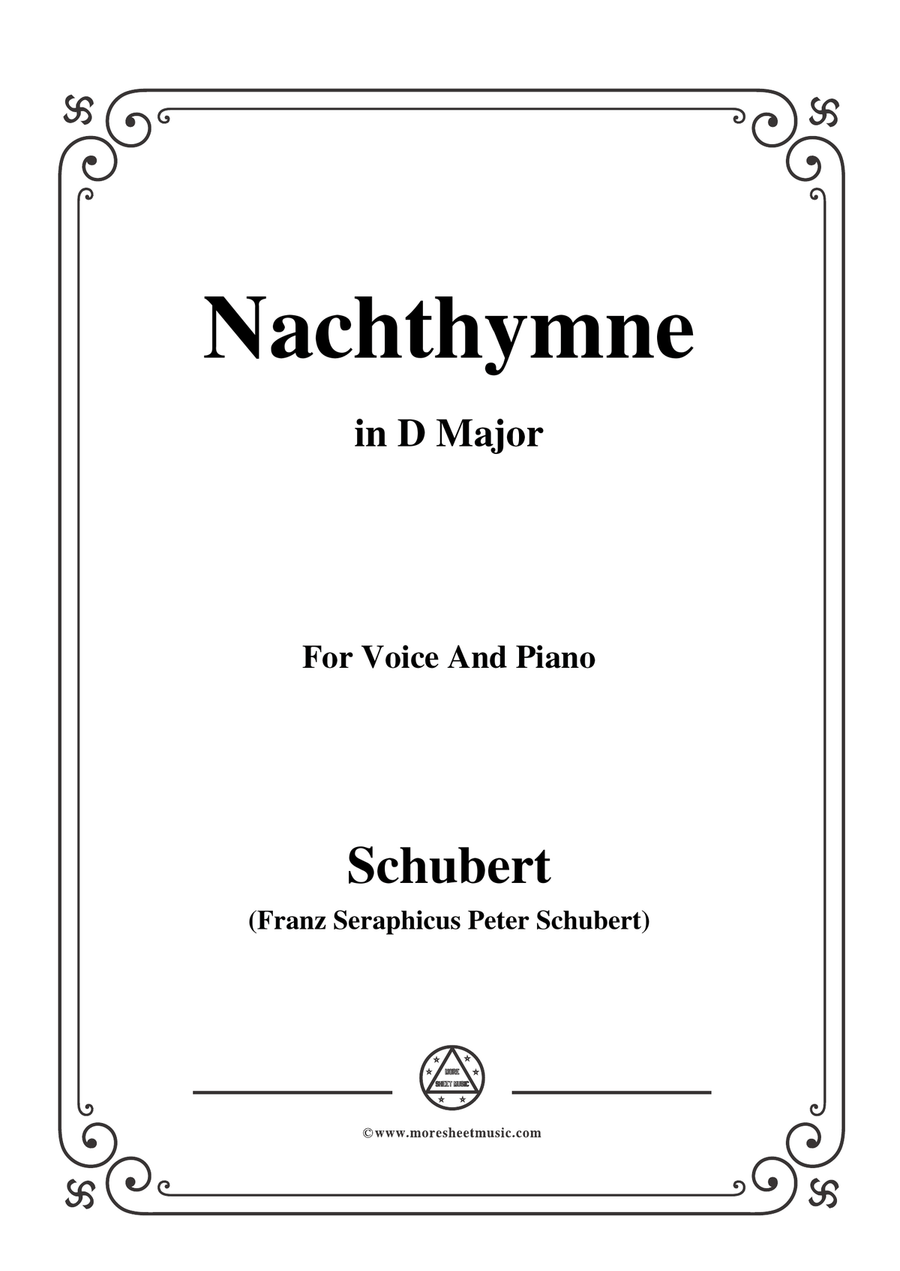 Schubert-Nachthymne,in D Major,for Voice&Piano