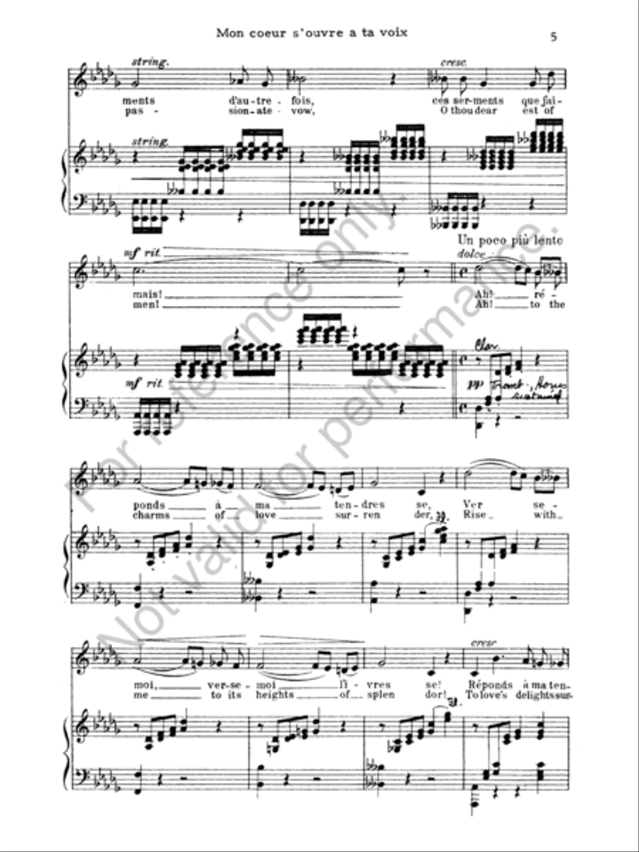 Mon coeur s'ouvre a ta voix Concert Band scores gallery preview page 5