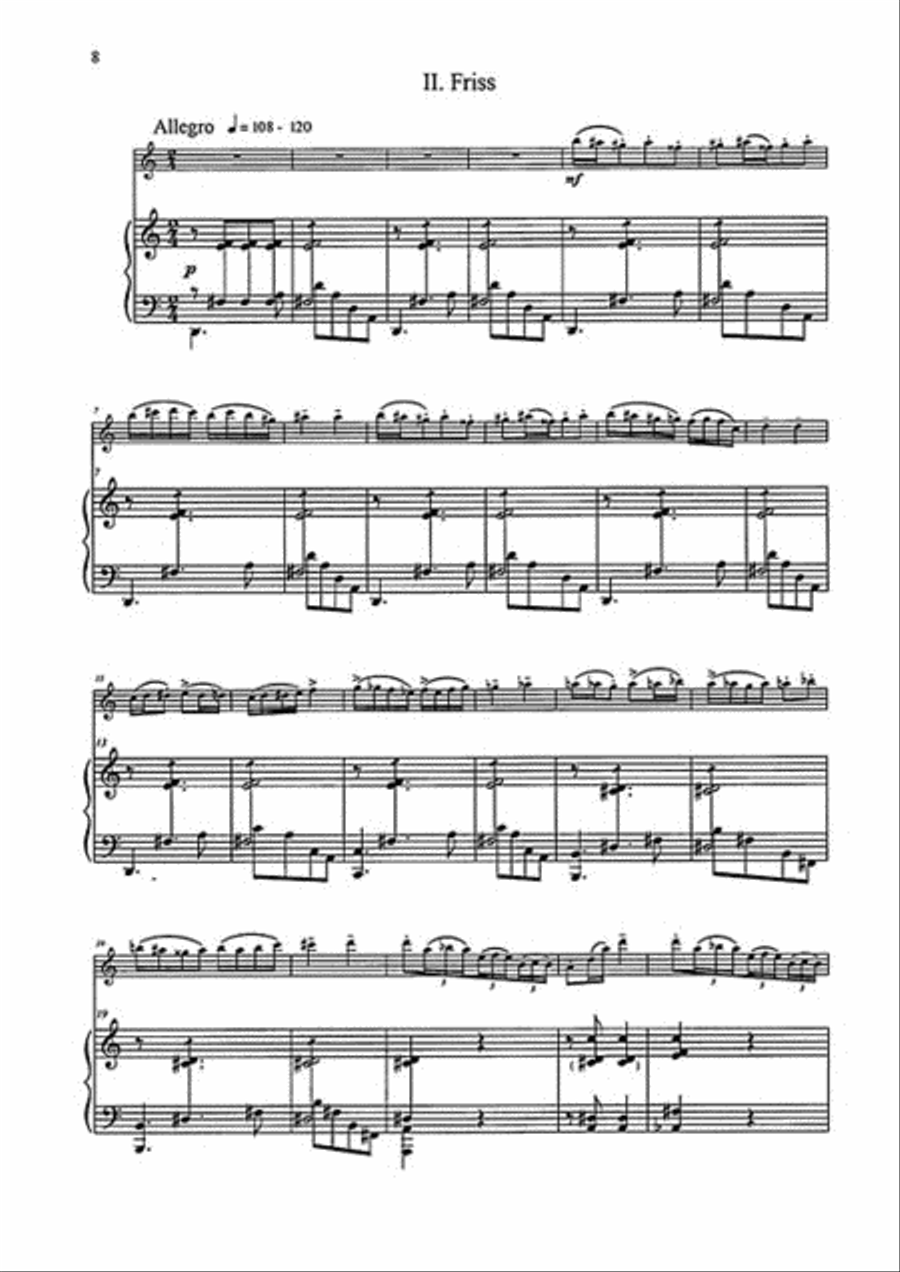 Dubrovay Laszlo: Rapsodia Ungherese (Hungarian Rhapsody) for B-flat Clarinet & Piano