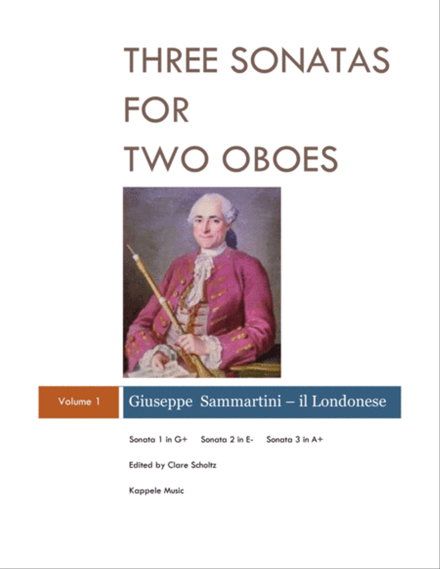 Three Sonatas for Two Oboes Woodwind Duet scores gallery preview page 1