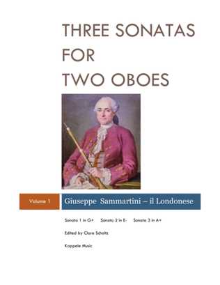 Book cover for Three Sonatas for Two Oboes