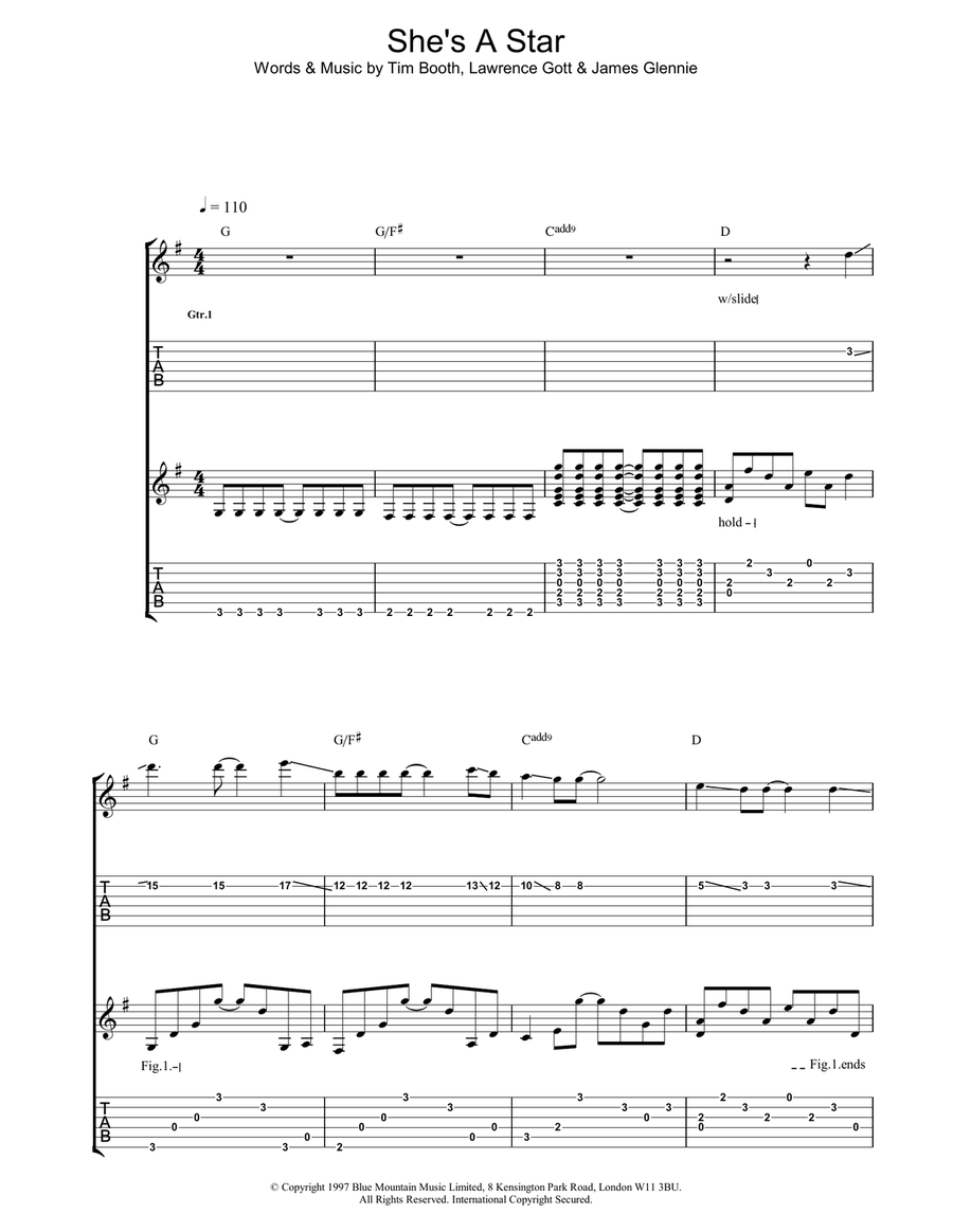 She's A Star Acoustic Guitar scores gallery preview page 1