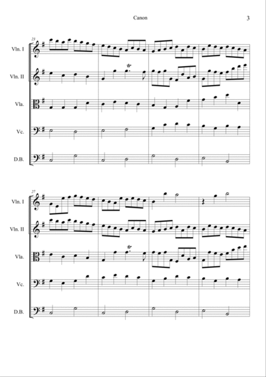 Canon in G String Quintet scores gallery preview page 3