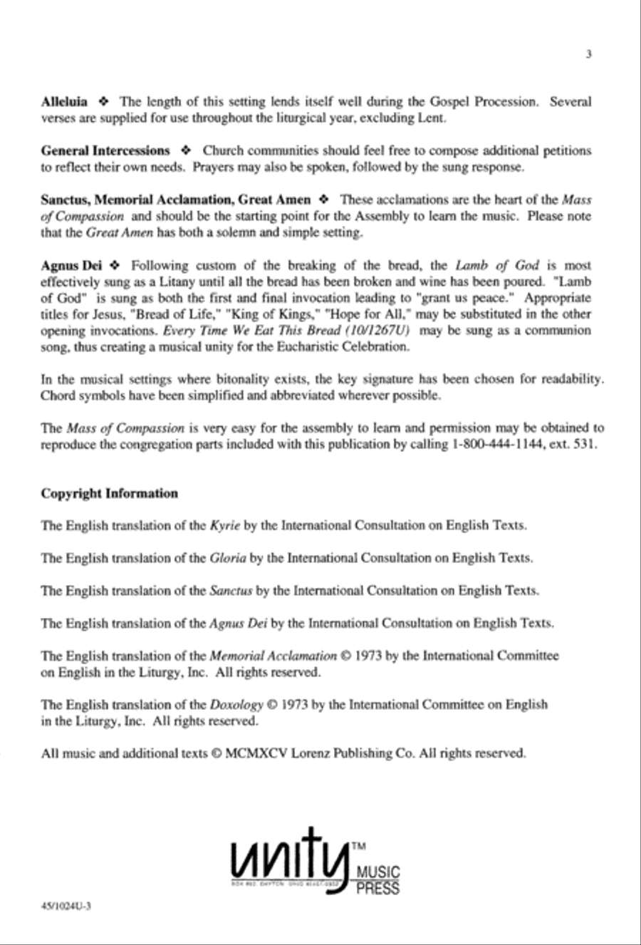 Mass of Compassion Mass of Compassion 4-Part scores gallery preview page 3