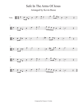 Book cover for Safe In The Arms Of Jesus (Easy key of C) - Viola