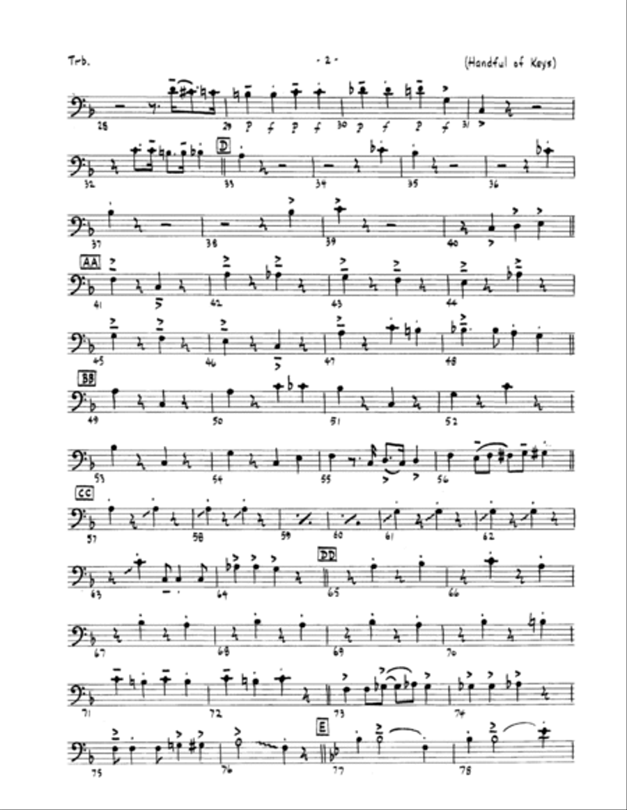 Handful of Keys - Trombone (B.C.) Brass Ensemble scores gallery preview page 2