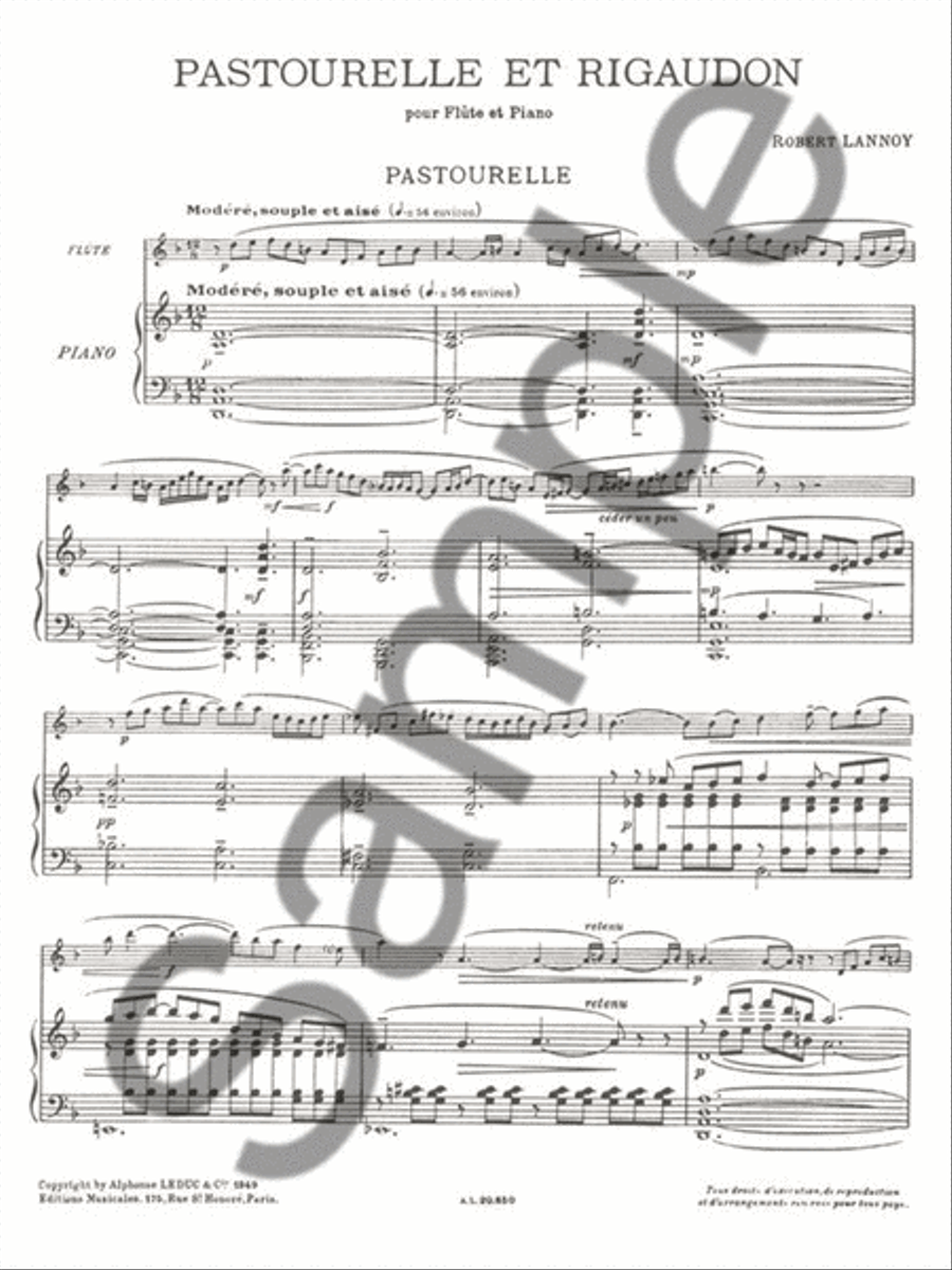 Pastourelle Et Rigaudon (flute & Piano) Flute Solo scores gallery preview page 2