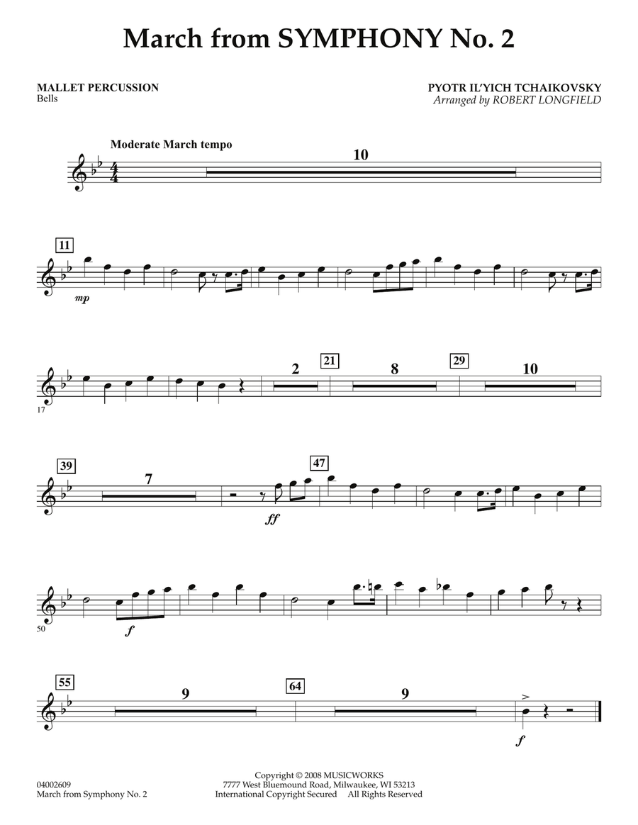 March from Symphony No. 2 - Mallet Percussion Concert Band scores gallery preview page 1