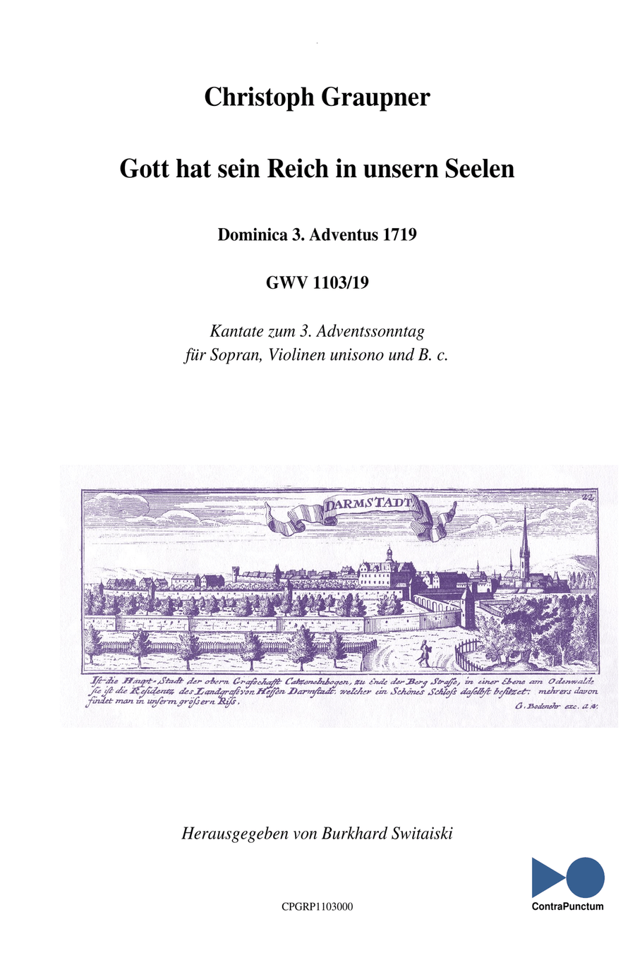 Graupner Christoph Cantata Gott hat sein Reich GWV 1103/19 Small Ensemble scores gallery preview page 1