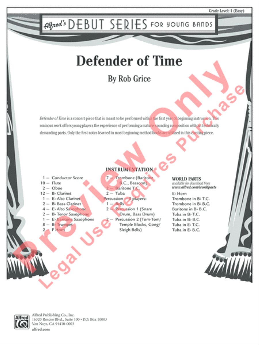 Defender of Time Concert Band scores gallery preview page 2