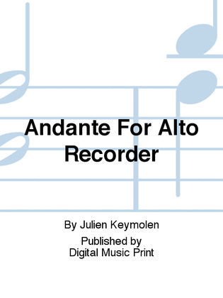 Book cover for Andante For Alto Recorder