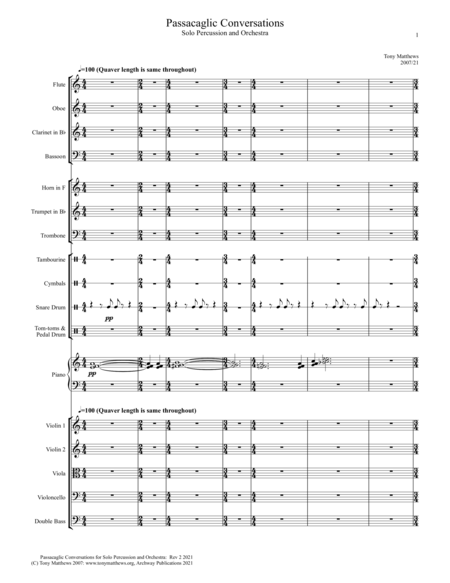 Passacaglic Conversations for Solo Percussion and Orchestra (Full Score) image number null
