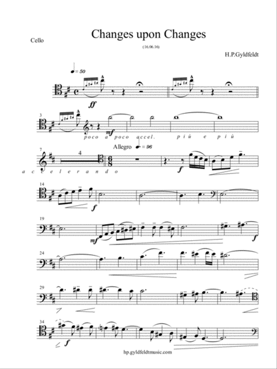 PARTS: Changes Upon Changes - Cello Cello scores gallery preview page 1