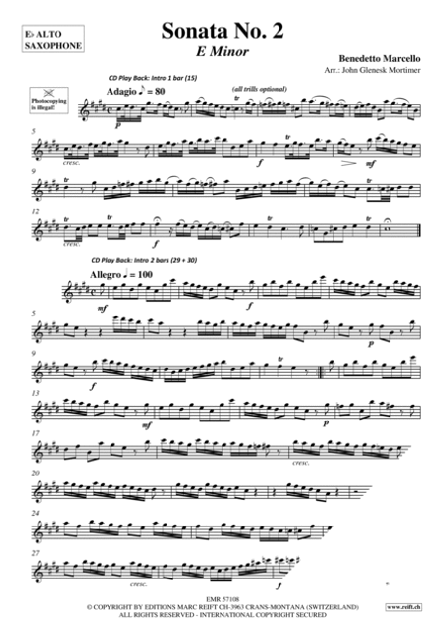 Sonata No. 2 Alto Saxophone scores gallery preview page 3