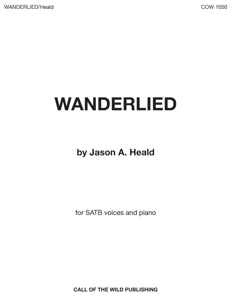 "Wanderlied" for SATB voices and piano image number null