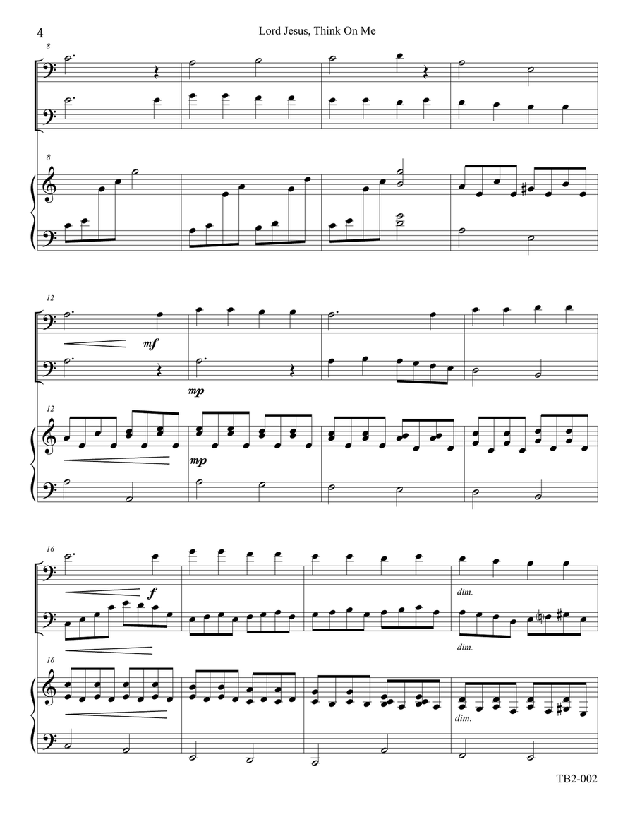 Lord Jesus, Think On Me Woodwind Ensemble scores gallery preview page 4