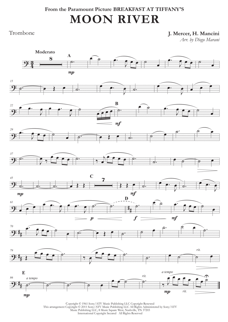 Moon River Moon River Piano scores gallery preview page 1