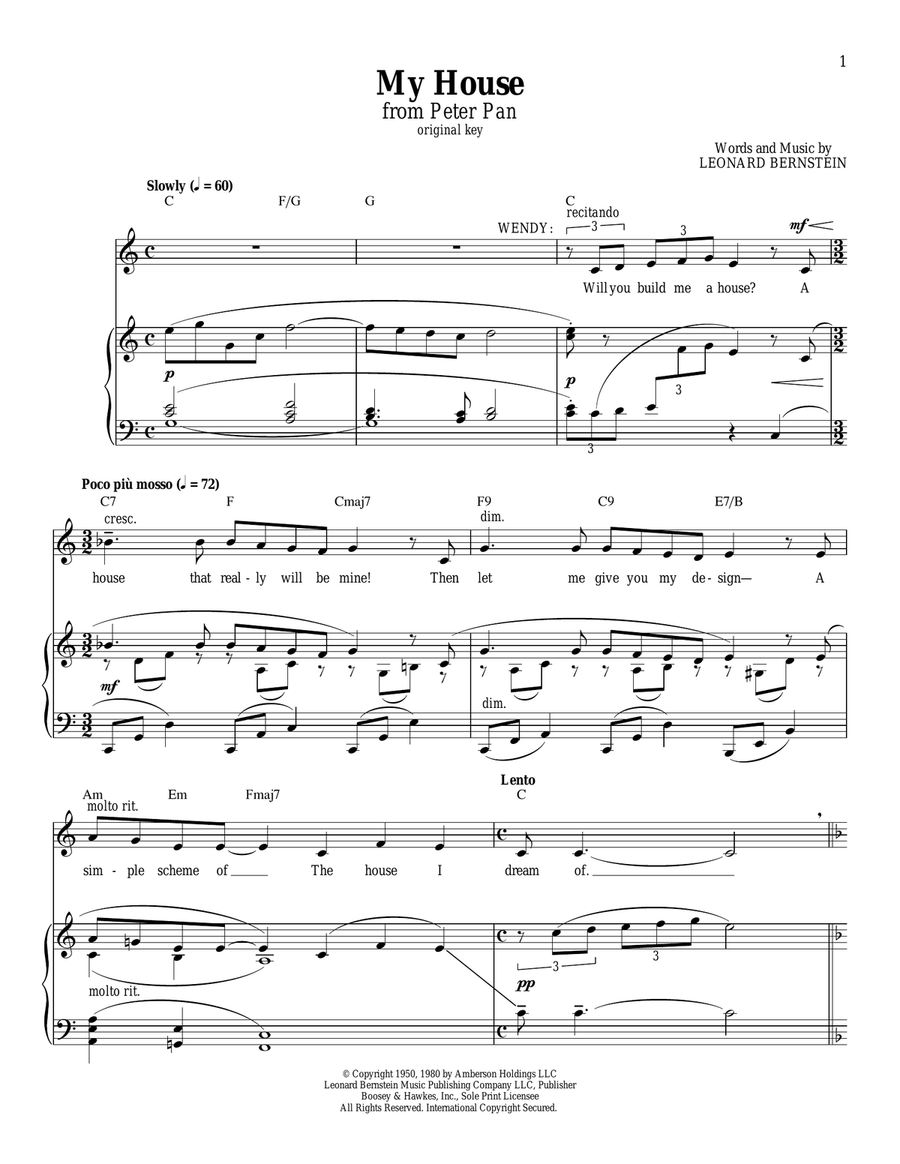 My House My House Piano, Vocal scores gallery preview page 1