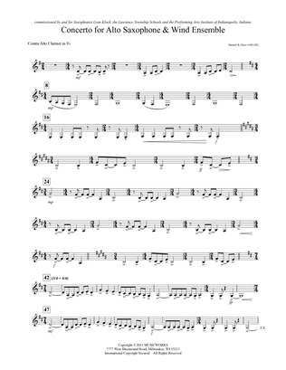 Concerto For Alto Saxophone And Wind Ensemble - Eb Contra Alto Clarinet