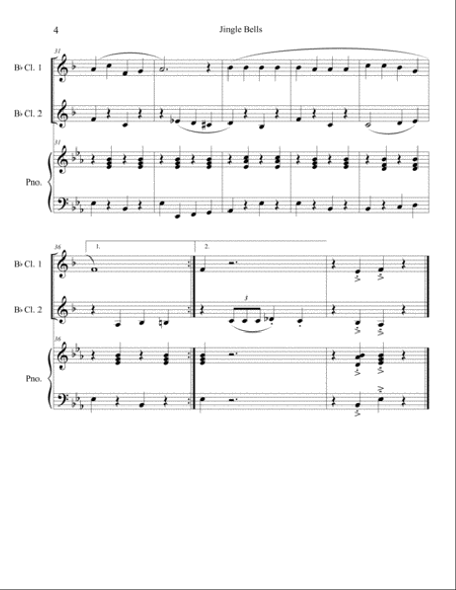 10 Christmas Duets for Clarinet with piano accompaniment vol. 1 Woodwind Duet scores gallery preview page 6