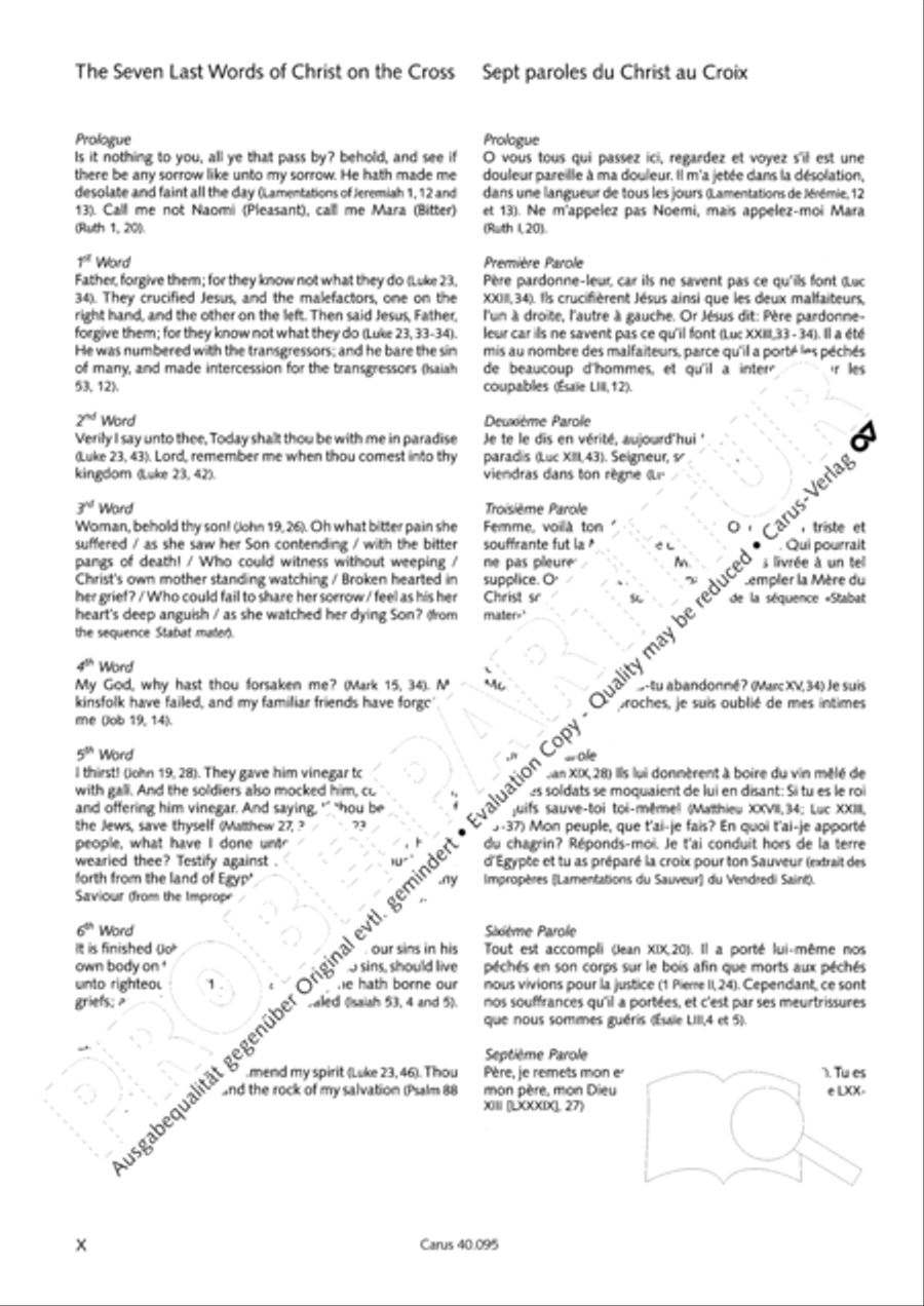 The Seven Words (Die Sieben Worte) 4-Part scores gallery preview page 11