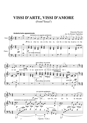 VISSI D'ARTE, VISSI D'AMORE From Tosca - For Soprano e Piano