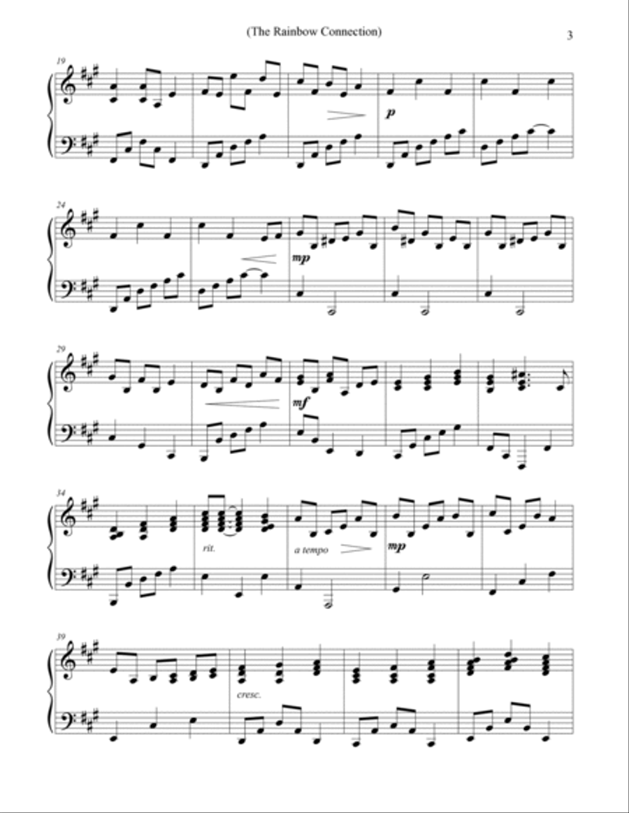 The Rainbow Connection Piano Solo scores gallery preview page 3