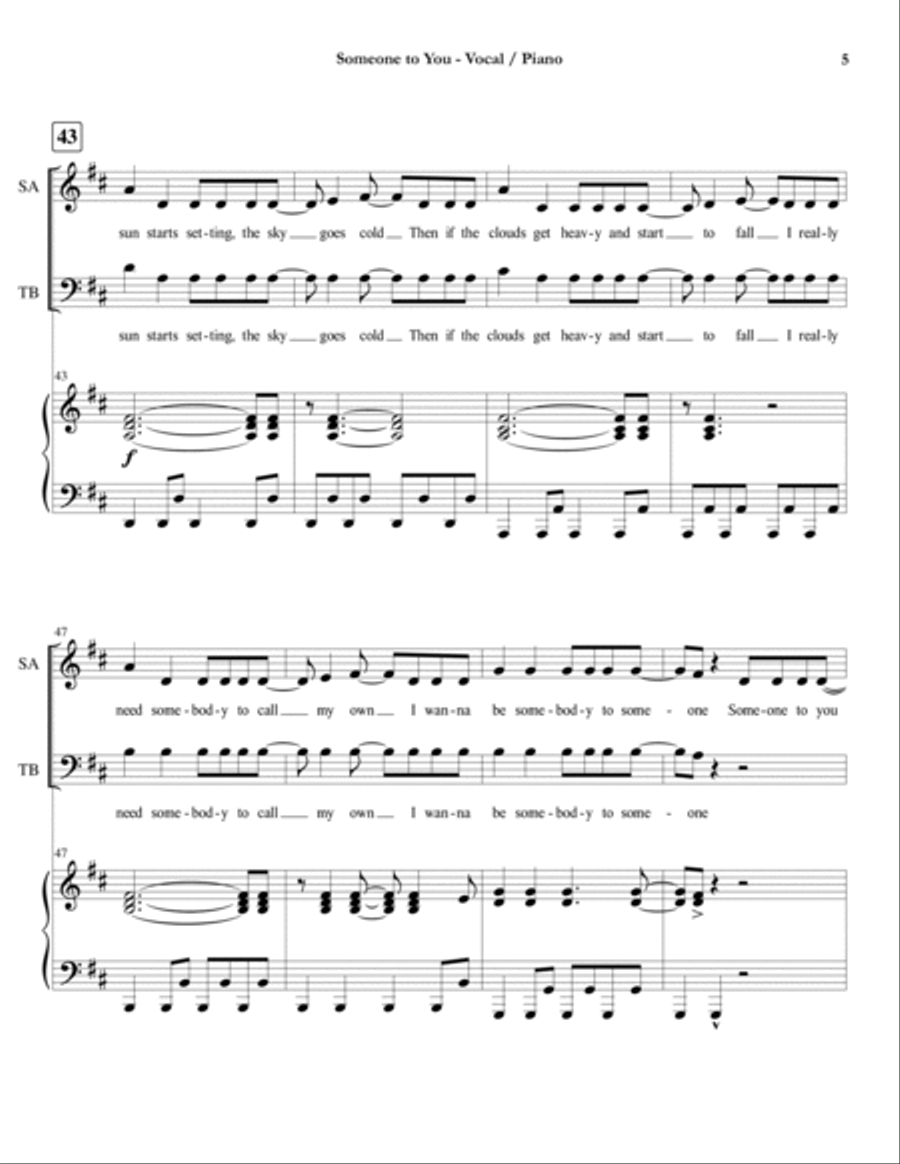Someone To You Someone To You 4-Part scores gallery preview page 5