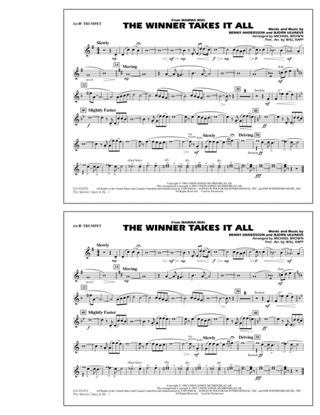 The Winner Takes It All (from "Mamma Mia!") - 1st Bb Trumpet
