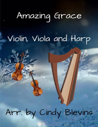 Book cover for Amazing Grace, for Violin, Viola and Harp